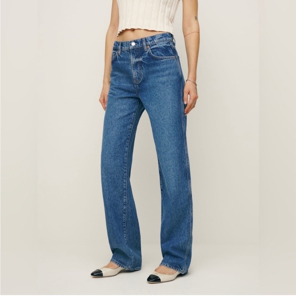Reformation Val 90s Mid Rise Straight Jeans in Color Pelican Size 31 NWOT - Picture 1 of 8